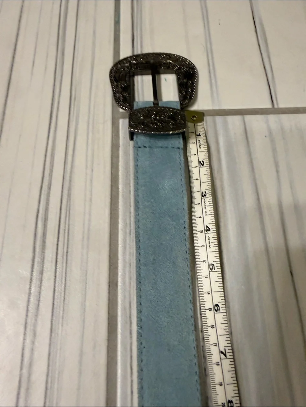 Free People Black Rock Western Belt - teal / size Medium/Large